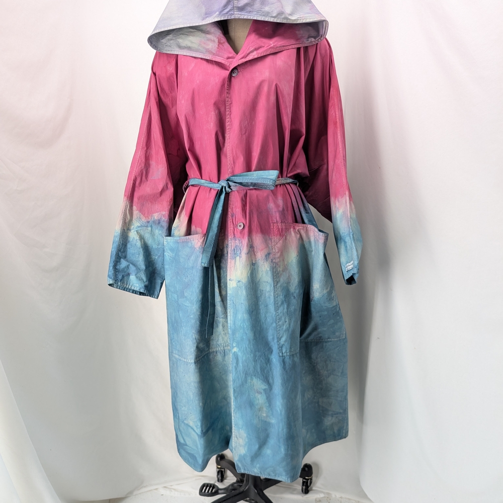 Adolfo Dominguez Pink and Blue Gradient Trench Coat